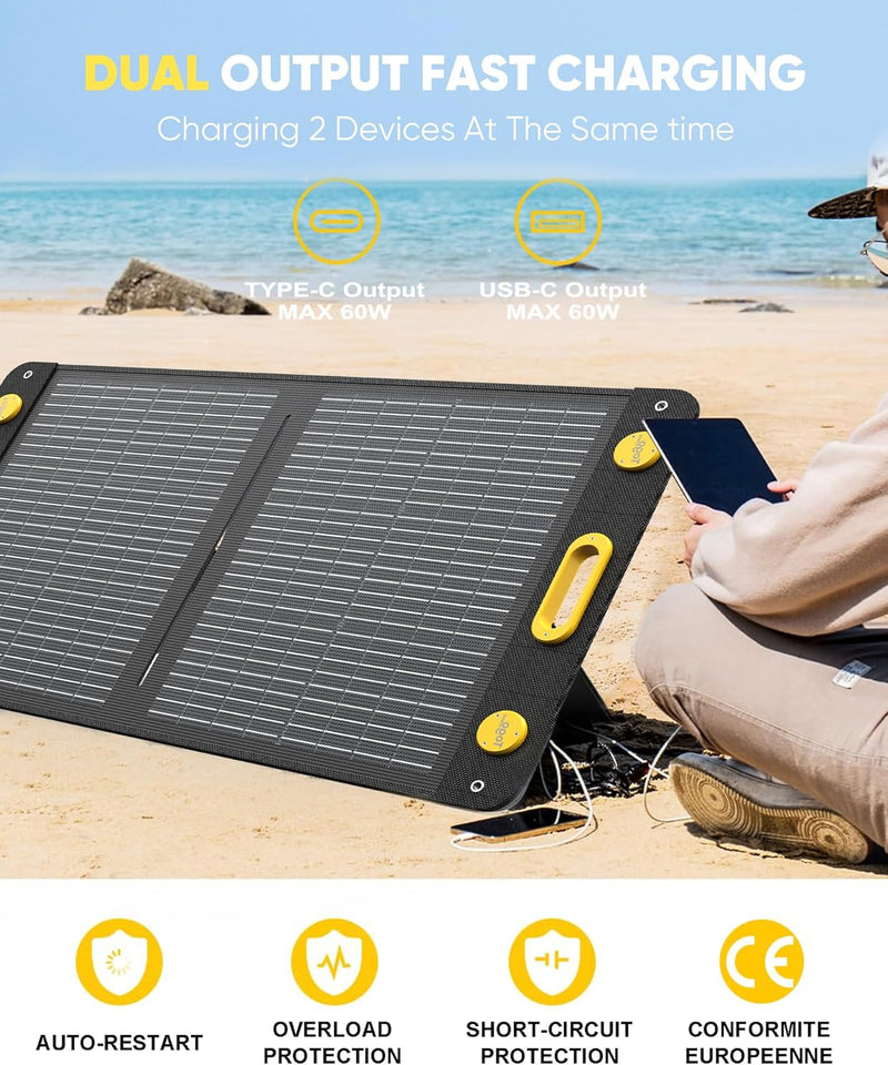 Load image into Gallery viewer, Togopower ALPHA 100W Portable Bifacial Solar Panel PL2100D
