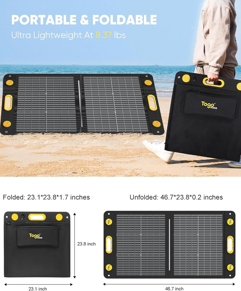 Load image into Gallery viewer, Togopower ALPHA 100W Portable Bifacial Solar Panel PL2100D
